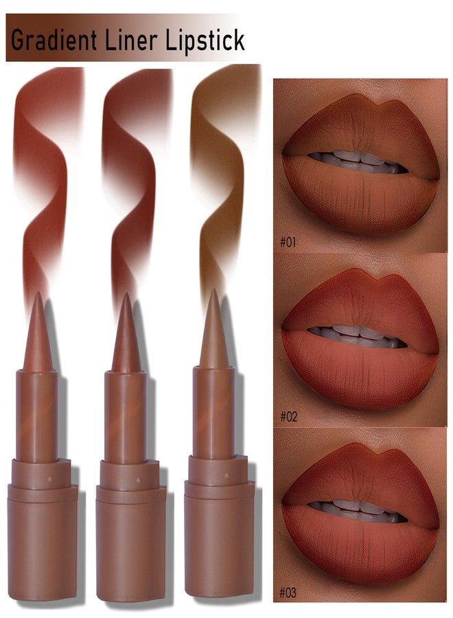 ايفي مجموعة أحمر شفاه Aaiffey Gradient Lip Liner Matte Crayon، قلم تحديد شفاه مثالي وتأثير أومبري متدرج، عالي الصبغة، مقاوم للتلطخ والماء، سهل الاستخدام، طرف مخروطي (01#+02#+03#) - Image 2